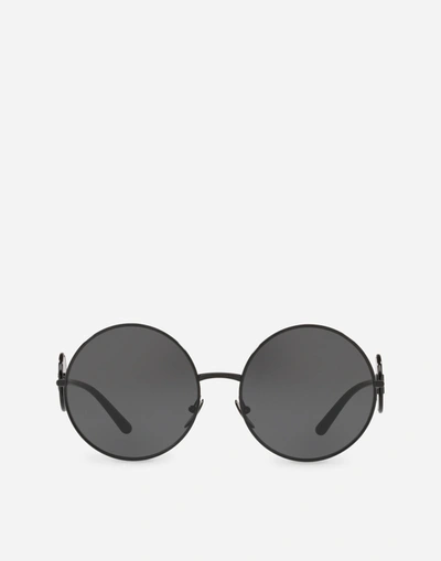 Dolce & Gabbana Round Metal Dg Sunglasses In Black / Grey