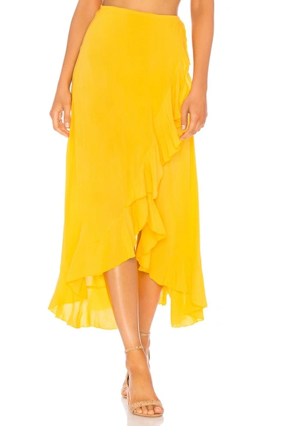Indah Reese Wrap Skirt In Yellow