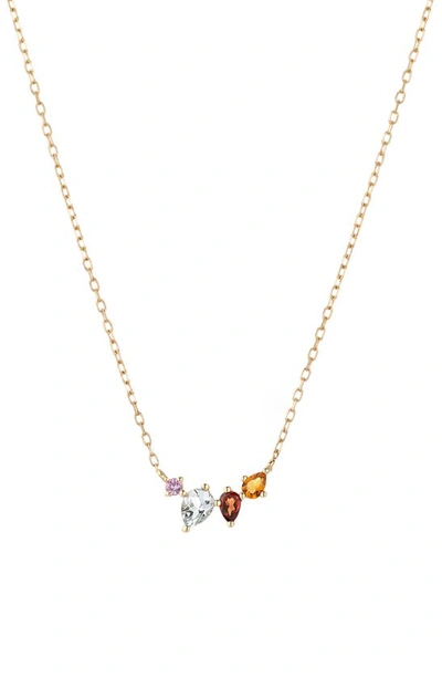 Adina Reyter Crown Jewels Gemstone Curve Necklace In Gold