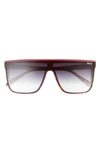 Quay Night Fall 52mm Gradient Flat Top Sunglasses In Tortoise Red / Fade