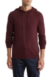 14th & Union 14th And Union Cotton Cashmere Trim Fit Sweater Hoodie In Burgundy Royale