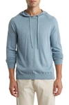 14th & Union 14th And Union Cotton Cashmere Trim Fit Sweater Hoodie In Blue Smoke