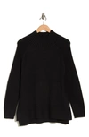 Adrianna Papell Raglan Sleeve Tunic Sweater In Black