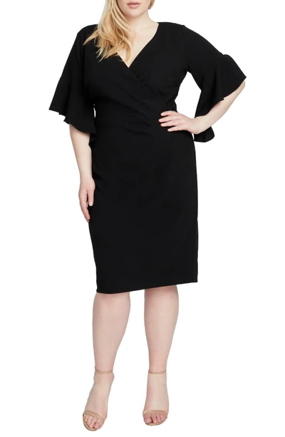 Rachel Rachel Roy Ruffle Sleeve Midi Dress In Black ModeSens