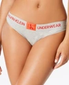 Calvin Klein Monogram Waist Bikini Qf4921, First At Macy's In Grey Heather