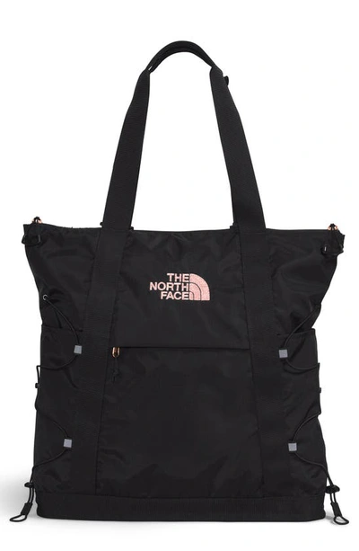 The North Face Borealis Water Repellent Ripstop Recycled Nylon Backpack Tote In Tnf Black/ Coral Metallic