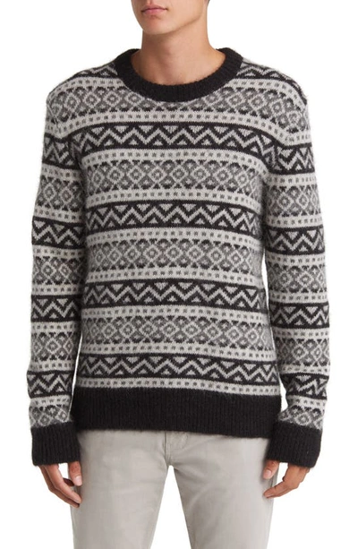 Nn07 Jason 6527 Fair Isle Alpaca Blend Crewneck Sweater In Antracite