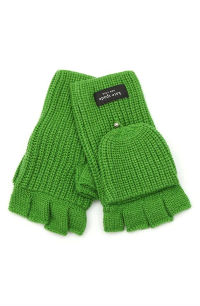 Kate Spade Sam Label Pop Top Mittens In Ks Green