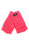 Kate Spade Sam Label Pop Top Mittens In Pom Pom Pink
