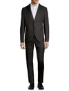 Valentino Abiti Pleat-front Suit In Black