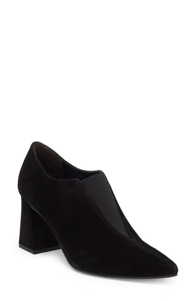 Paul Green Stacia Pointed Toe Bootie In Black Suede