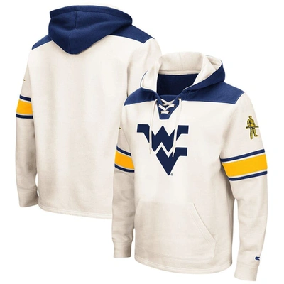 Colosseum Cream West Virginia Mountaineers 2.0 Lace-up Pullover Hoodie