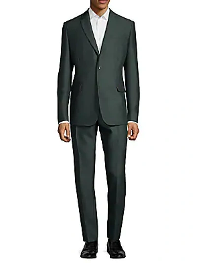 Valentino Notch Lapel Buttoned Suit In Anthracite