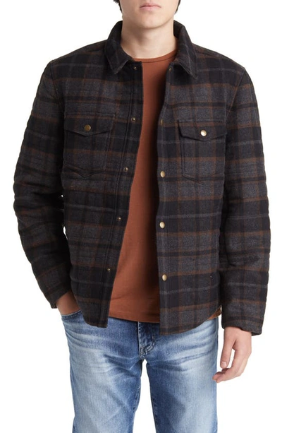 Billy Reid Theo Wool Blend Shirt Jacket In Brown