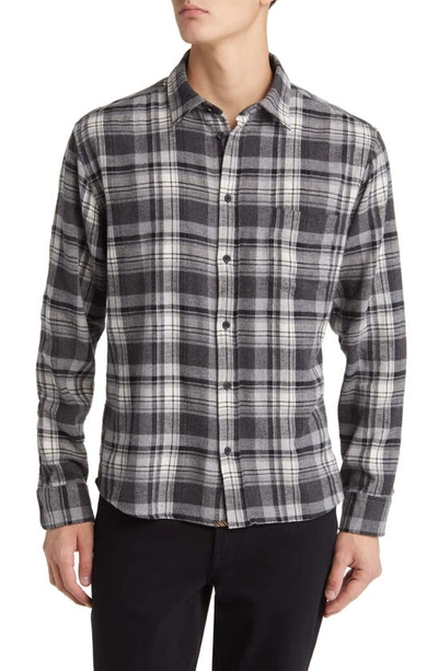 Billy Reid Tuscumbia Plaid Flannel Button-up Shirt In Grey/ Black