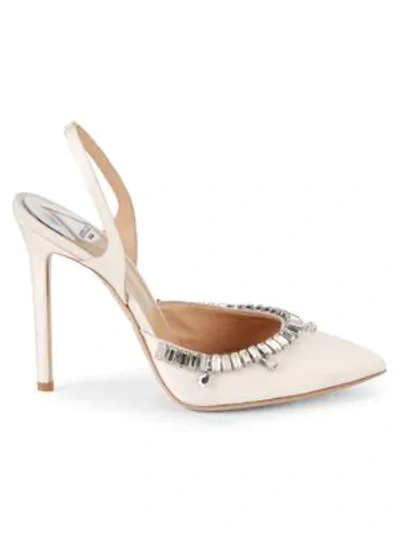 Aperlai Fragoso Leather Slingback Pumps In Off White