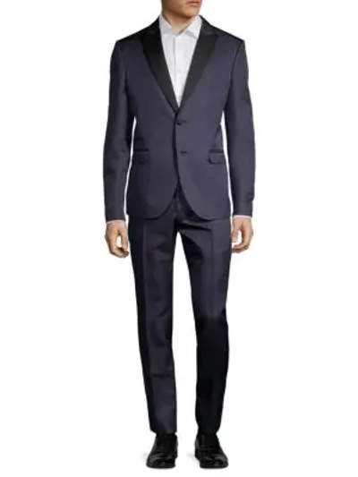 Valentino Classic Notch Lapel Suit In Navy