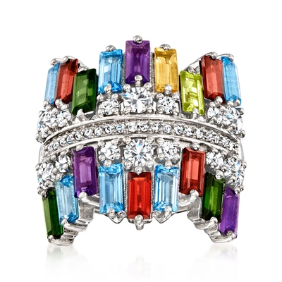 Ross-simons Multi-gemstone Ring In Sterling Silver