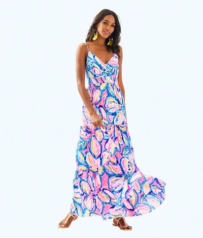 Lilly Pulitzer Melody Floral Tiered Maxi Dress In Pink Sunset The