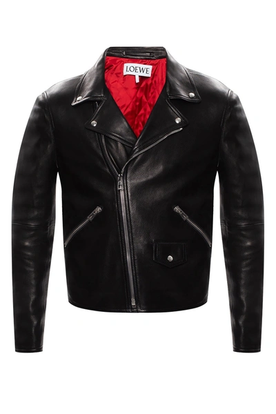 Loewe Black Leather Biker Jacket