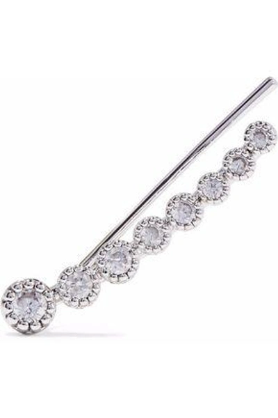 Astrid & Miyu Woman Snake Charmer Rhodium-plated Crystal Ear Cuff Silver