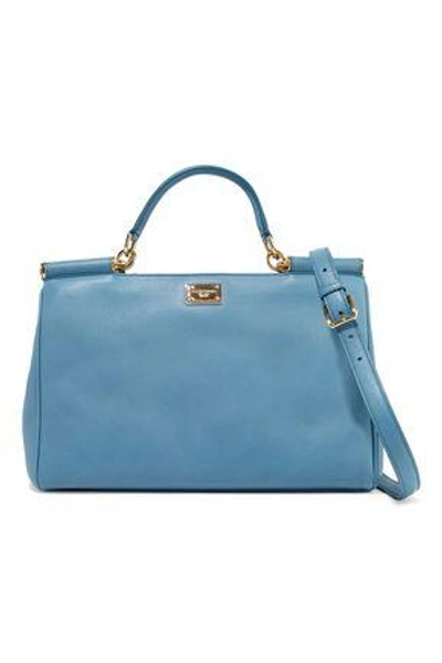 Dolce & Gabbana Leather Shoulder Bag In Light Blue