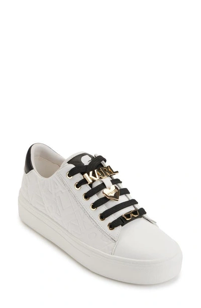 Karl Lagerfeld Cate Low Top Sneaker In Bright White/ Black