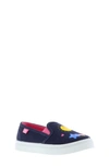 Oomphies Kids' Madison Slip-on Sneaker In Navy/ Pink