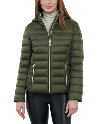 Michael Kors Michael  Women's Petite Hooded Packable Down Puffer Coat, Created For Macy's In Jade