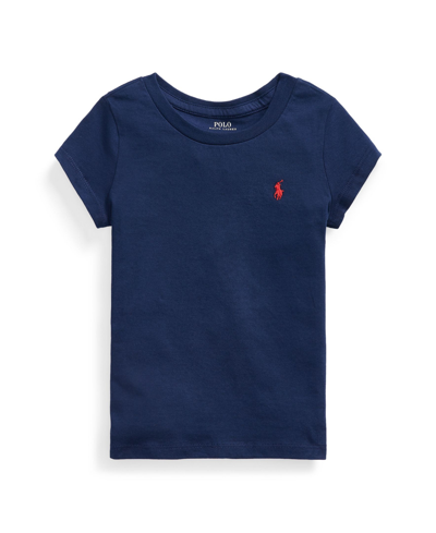 Polo Ralph Lauren Kids' Big Girls Cotton Jersey Short Sleeve T-shirt In French Navy