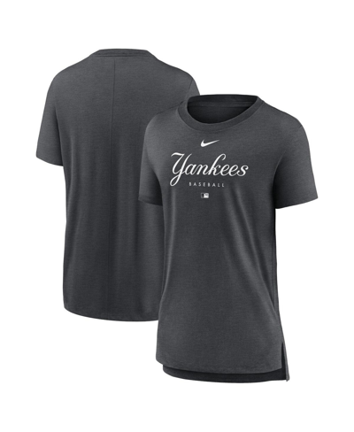 Nike Women's  Heather Charcoal New York Yankees Authentic Collection Early Work Tri-blend T-shirt