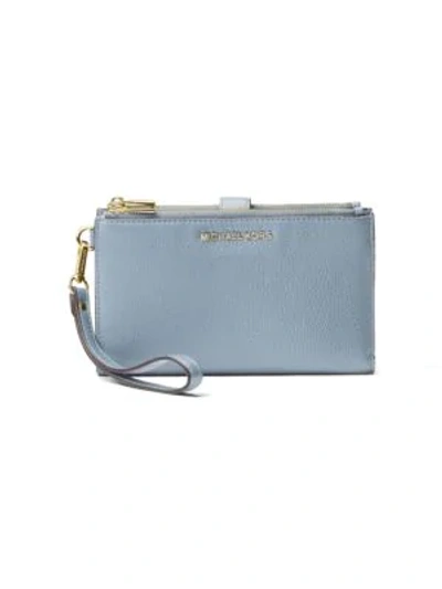 Michael Michael Kors Adele Leather Smartphone Wristlet In Pale Blue