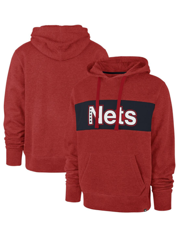 47 Brand Men's '47 Red Brooklyn Nets 2021/22 City Edition Wordmark Chest Pass Pullover Hoodie