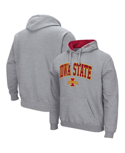 Colosseum Men's  Heathered Gray Iowa State Cyclones Arch And Logo 3.0 Pullover Hoodie