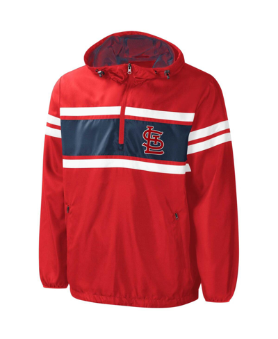 G-iii Sports By Carl Banks Men's  Red St. Louis Cardinals Game Score Quarter-zip Windbreaker