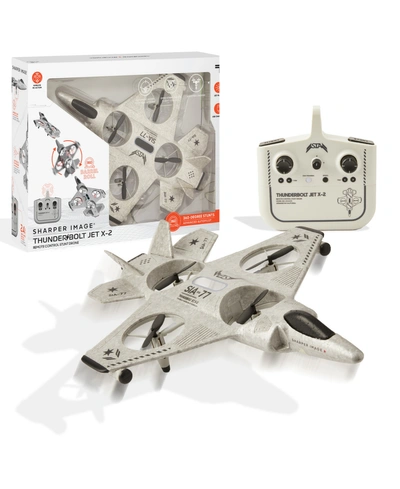 Sharper Image Toy Rc Thunderbolt Jet X 2 Stunt Drone Set, 7 Piece In Gray
