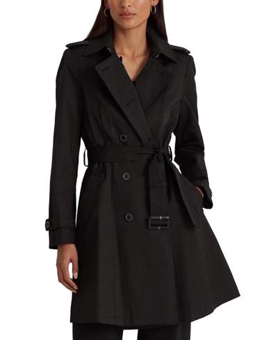 Lauren Ralph Lauren Women's Belted Water-resistant Trench Coat In Black