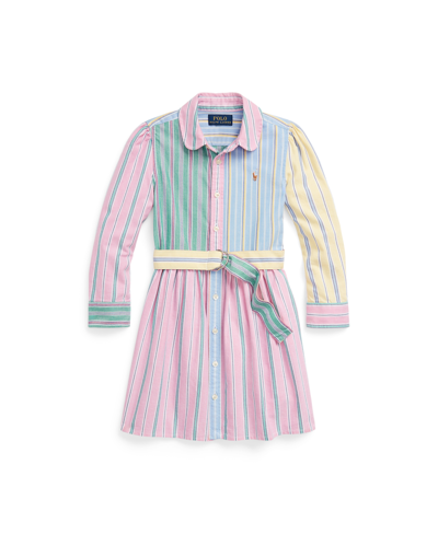 Polo Ralph Lauren Kids' Toddler And Little Girls Belted Cotton Oxford Fun Shirtdress In Funshirt