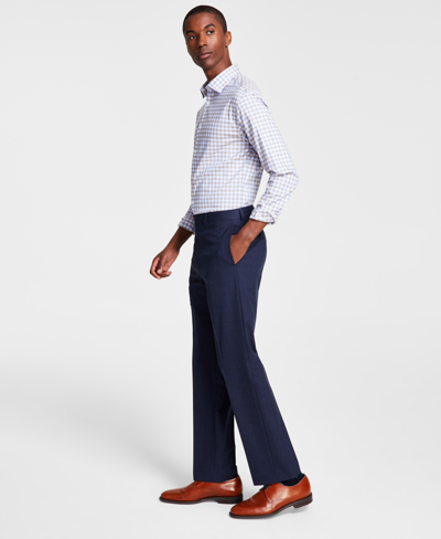 Michael Kors Men's Classic-fit Wool-blend Stretch Solid Suit Pants In Blue