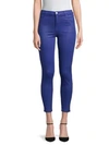 J Brand Alana Coated High-rise Cropped Skinny Jeans In Coated Celeste