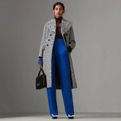 Burberry herringbone wool clearance blend tailored coat