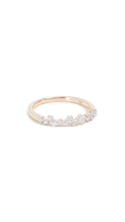 Adina Reyter 14k Extended Scattered Diamond Ring In Yellow Gold