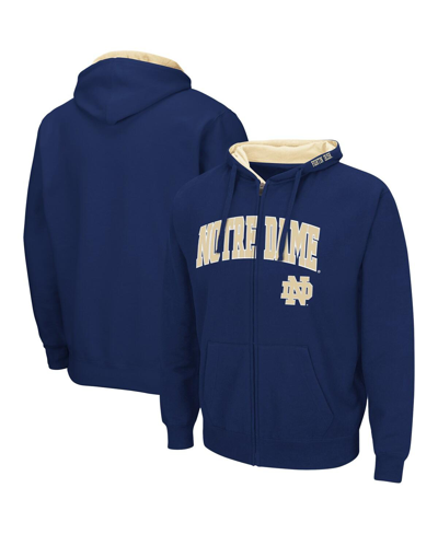 Colosseum Men's Notre Dame Fighting Irish Arch And Logo 3.0 Full-zip Hoodie In Navy