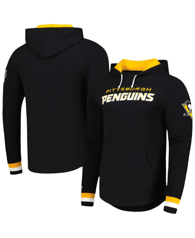 Mitchell & Ness Men's  Black Pittsburgh Penguins Legendary Slub Hoodie Long Sleeve T-shirt