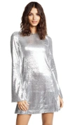 Galvan Galaxy Sequin Dress In Silver