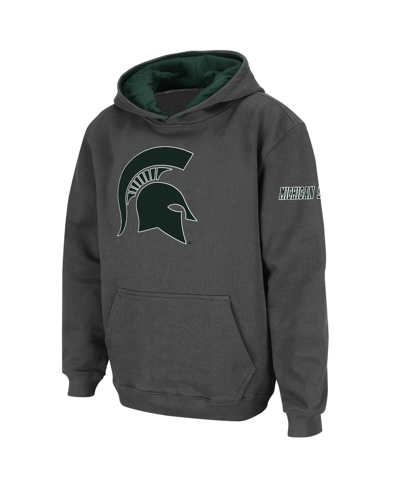 Stadium Athletic Kids' Big Boys Charcoal Michigan State Spartans Big Logo Pullover Hoodie