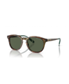 Polo Ralph Lauren Heritage Rowing Stripe Round Sunglasses In Shiny Brown Tortoise