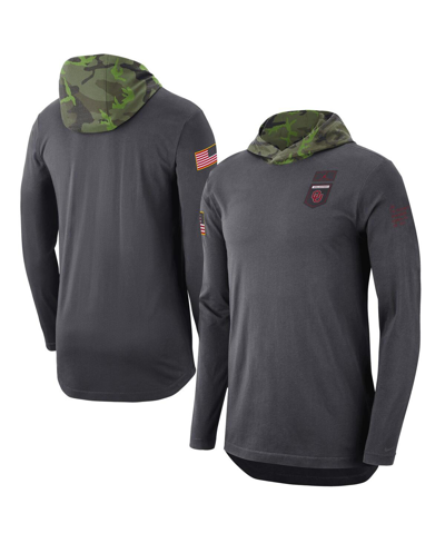 Jordan Men's  Anthracite Oklahoma Sooners Military-inspired Long Sleeve Hoodie T-shirt
