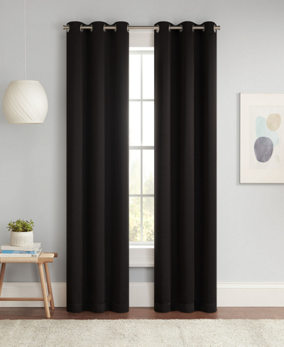 Eclipse Darrell Energy Saving Blackout Grommet Curtain Panel Collection In Indigo