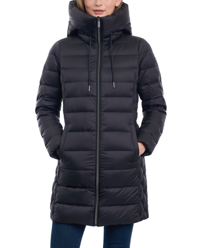 Michael Kors Michael  Women's Petite Hooded Down Packable Puffer Coat, Created For Macy's In Black